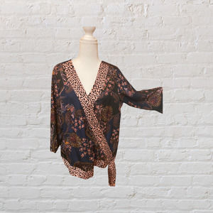 Dressbarn Faux Wrap Blouse with beautiful designer